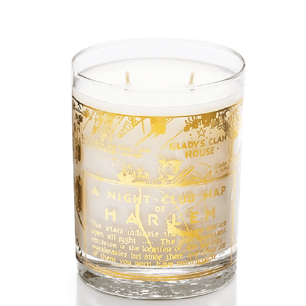 22K Gold Vintage Map Glass Candle
