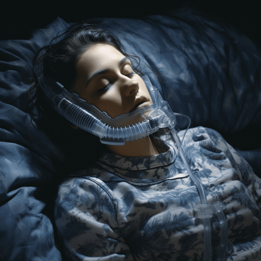 Woman with sleep apnea